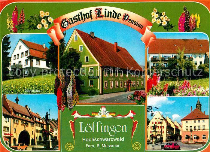 Loeffingen Gasthof Pension Linde Innenstadt Brunnen Blumen