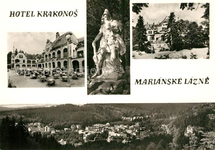 Marianske Lazne Hotel Krakonos Statue Stadtpanorama