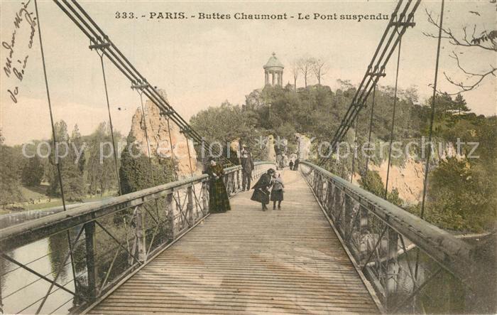 Paris Buttes Chaumont Pont suspendu