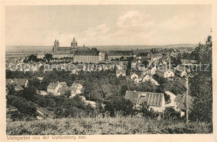 Weingarten Wuerttemberg Stadtpanorama von der Welfenburg aus Basilika