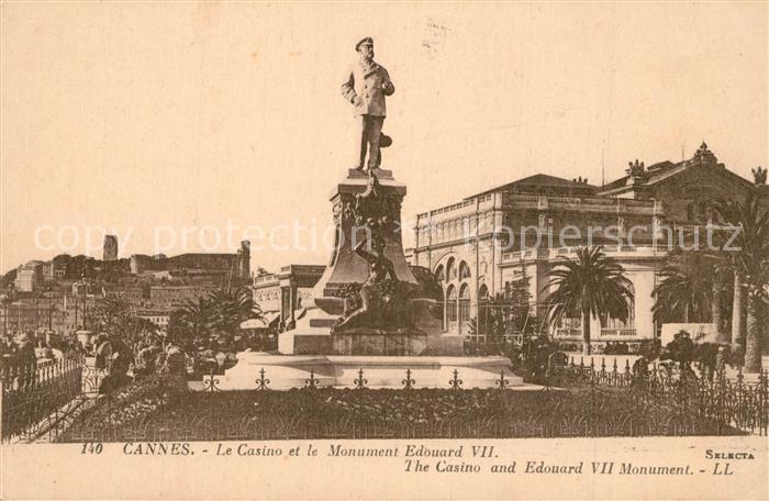 Cannes Alpes-Maritimes Casino et Monument Edouard VII Statue