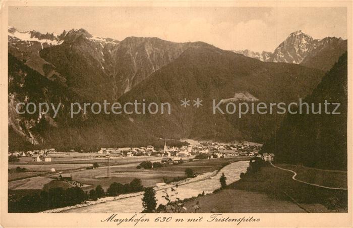 Mayrhofen Zillertal Gesamtansicht mit Tristenspitze Zillertaler Alpen