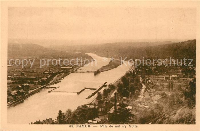 Namur sur Meuse Panorama Ile de nul s y frotte