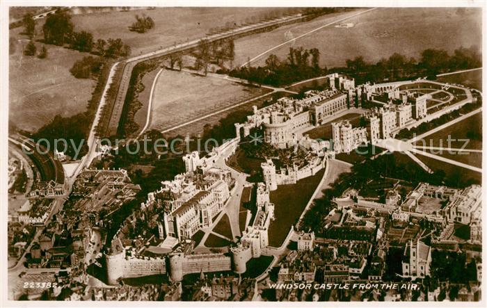 Windsor Berkshire Windsor Castle from the air Valentines postcard