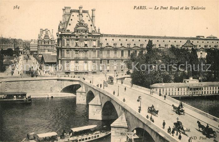 Paris Le Pont Royal et les Tuileries