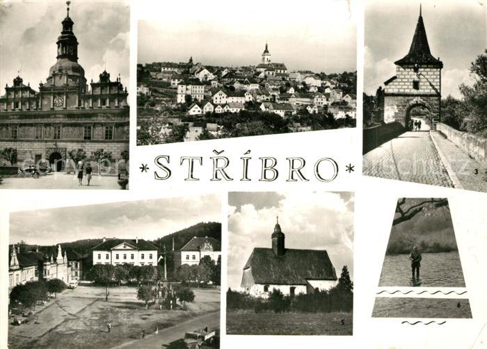 Stribro Rathaus Museum Platz Kirche Torbogen Stadtpanorama
