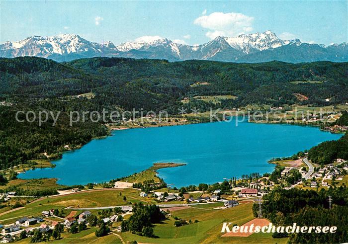 Keutschach See Keutschachersee und Umgebung mit Karawanken Fliegeraufnahme