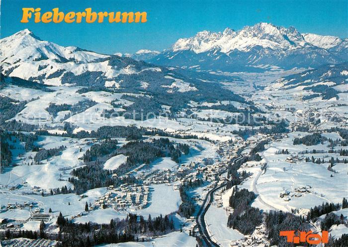 Fieberbrunn Tirol Schiparadies Kitzbueheler Alpen Fliegeraufnahme