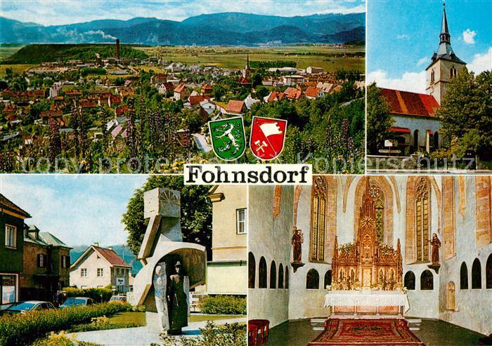 Fohnsdorf Gesamtansicht mit Alpenpanorama Kirche Innenansicht Denkmal