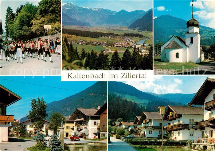 Kaltenbach Tirol Festumzug Ortsmotive Brunnen Kirche Landschaftspanorama Zillert