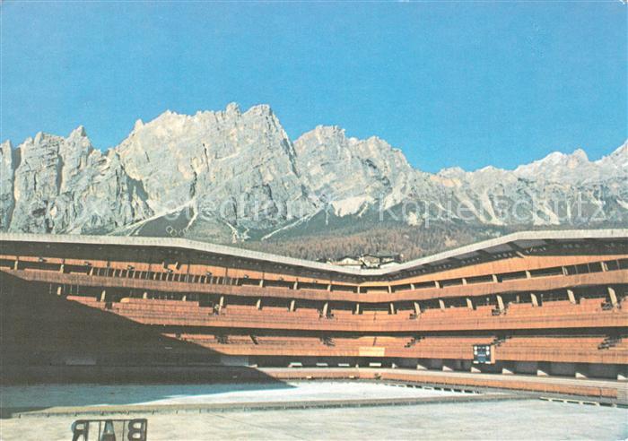 Cortina d Ampezzo Belluno Stadio del ghiaccio Eisstadion Alpenpanorama