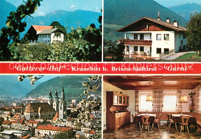 Kranebitt Brixen Gatterer Hof Pension Garni Stadtbild mit Kirche Alpen