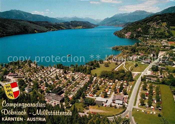 Doebriach Millstaettersee Campingplatz Alpenpanorama Fliegeraufnahme