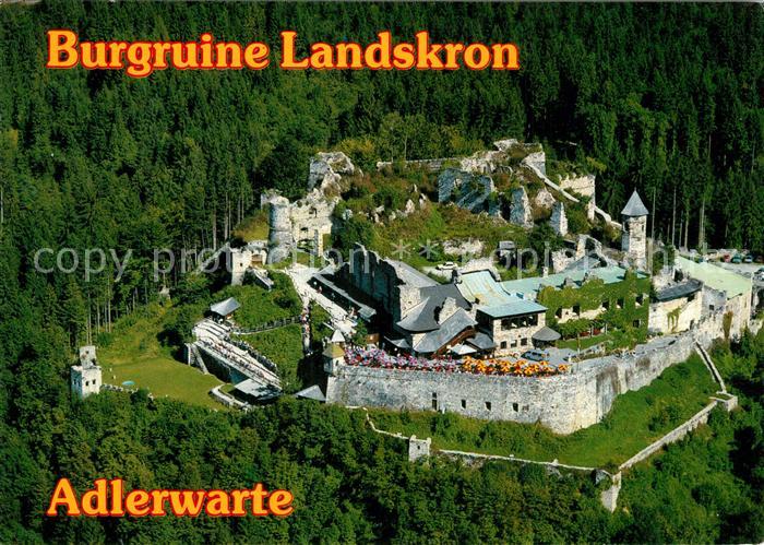 Villach Kaernten Burgruine Landskron Adlerwarte Fliegeraufnahme