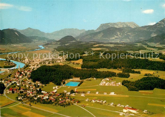 Kirchbichl Tirol Sommerholungsort mit Moorbad Kaisergebirge Fliegeraufnahme