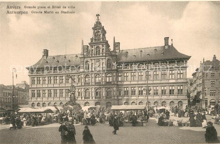 Anvers Antwerpen Groote Markt en Stadhuis