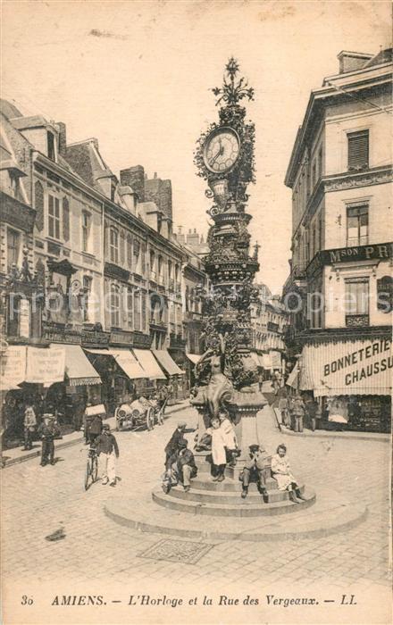 Amiens Horloge et la Rue des Vergeaux