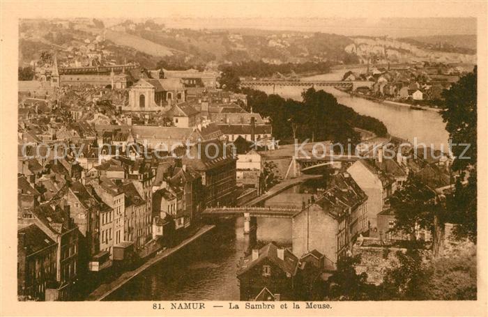 Namur sur Meuse La Sambre et la Meuse