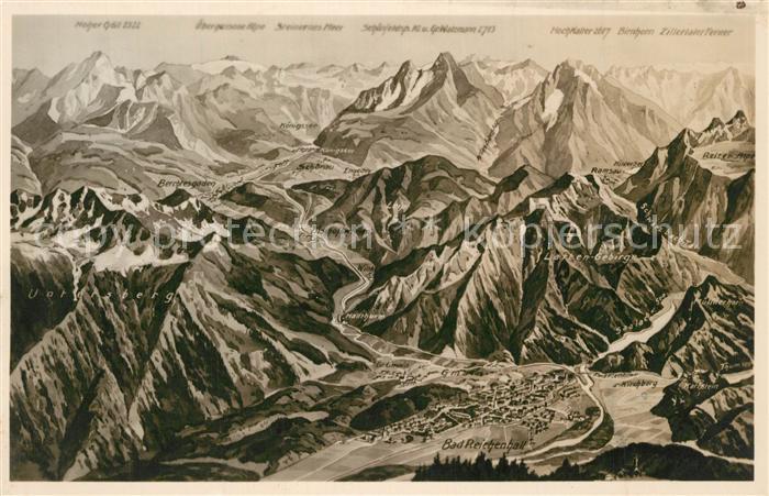 Bad Reichenhall Panoramakarte Predigtstuhlbahn