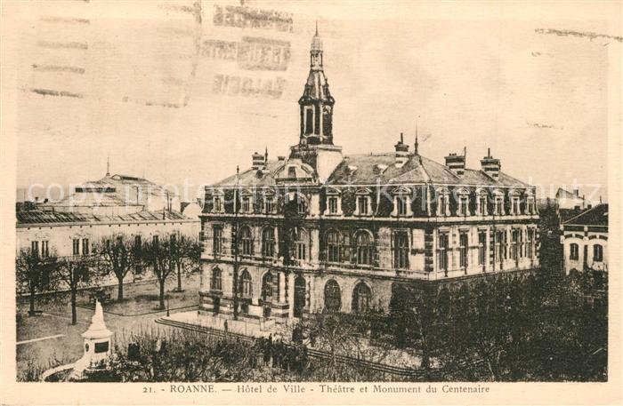 Roanne Loire Hotel de Ville Theatre et Monument du Centenaire