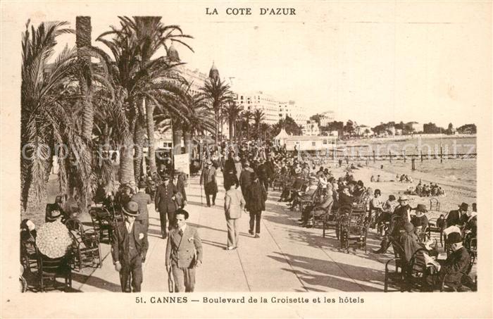 Cannes Alpes-Maritimes Boulevard de la Croisette et les Hotels