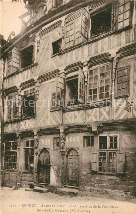 Rennes Ille-et-Vilaine Ancienne maison des Chapelains de la Cathedrale