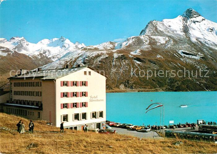 Silvretta-Hochalpenstrasse Hotel Silvrettasee mit Bieltalbergen und Hohen Rad Be