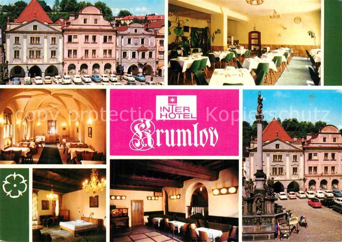 Cesky Krumlov Interhotel Krumlov Restaurant Marktplatz Brunnen