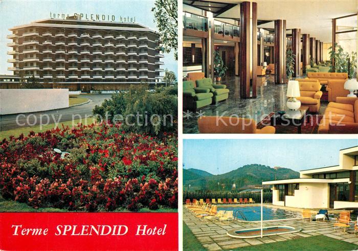 Galzignano Terme Terme Splendid Hotel Foyer Blumenbeet Swimming Pool