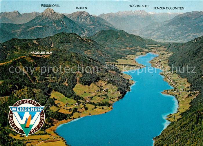 Weissensee Kaernten Panorama Blick gegen Drautal und Lienzer Dolomiten Fliegerau