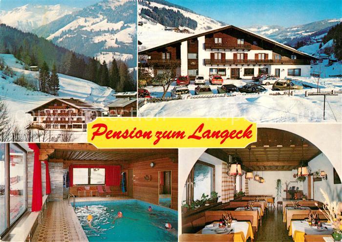 Maria Alm Steinernen Meer Pension zum Langeck Restaurant Hallenbad Winterlandsch