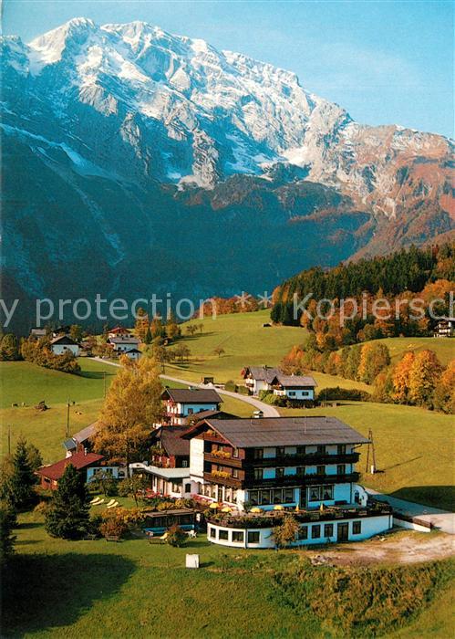 Kuchl Gasthof Schoene Aussicht mit Hoher Goell Berchtesgadener Alpen Herbststimm