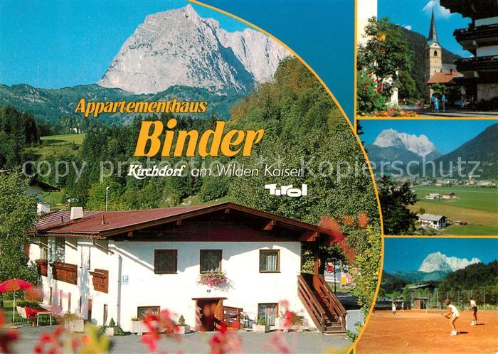 Kirchdorf Tirol Appartementhaus Binder Kaisergebirge Kirche Tennisplatz