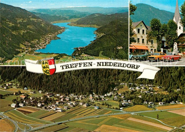 Treffen Ossiacher See Kaernten Fliegeraufnahmen Platz Kirchturm