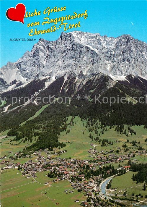 Ehrwald Tirol mit Zugspitze Wettersteingebirge Fliegeraufnahme