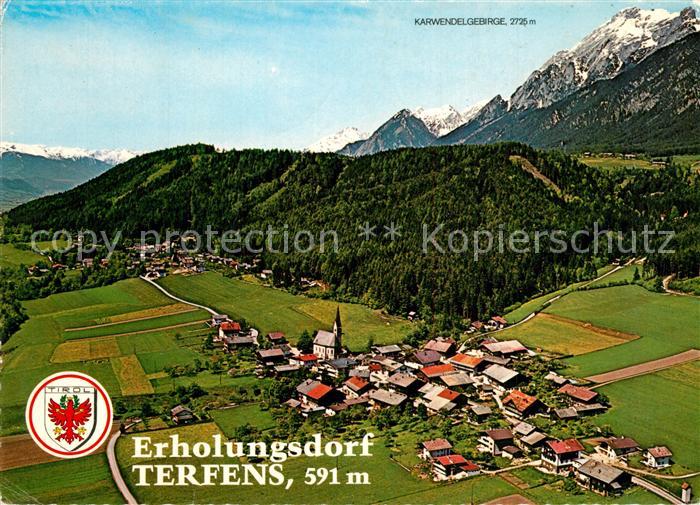 Terfens Erholungsdorf im Unterinntal Karwendelgebirge Fliegeraufnahme