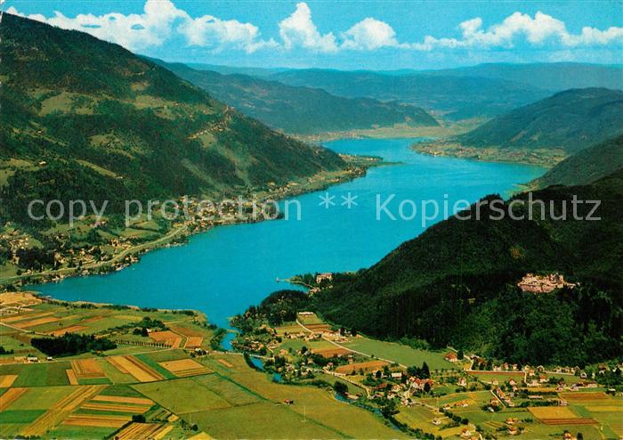 Ossiach Ossiachersee Ruine Landskron Fliegeraufnahme