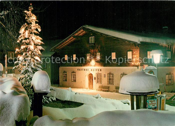 Haus Steiermark Alpengasthof Pension Reiter zur Weihnachtszeit Nachtaufnahme