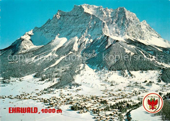 Ehrwald Tirol Winterpanorama mit Zugspitze Wettersteingebirge Fliegeraufnahme