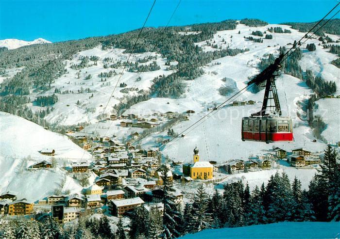 Saalbach-Hinterglemm Seilbahn zum Schattberg Wintersportplatz Allgaeuer Alpen