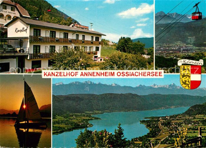Annenheim Ossiacher See Gaestehaus Pension Kanzelhof Bergbahn Segeln Alpenpanora