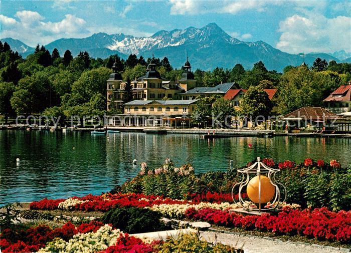 Velden Woerthersee Hotel Schloss Velden gegen Mittagskogel Karawanken