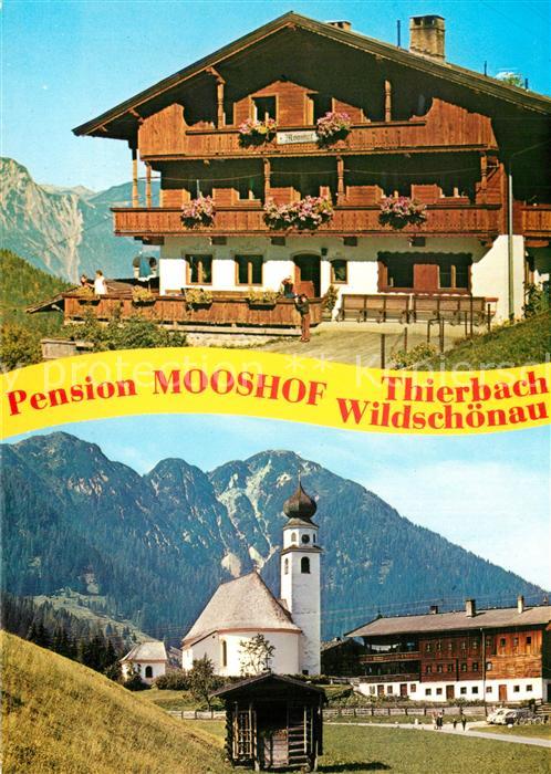 Thierbach Wildschoenau Pension Mooshof Ortsmotiv mit Kirche Alpen