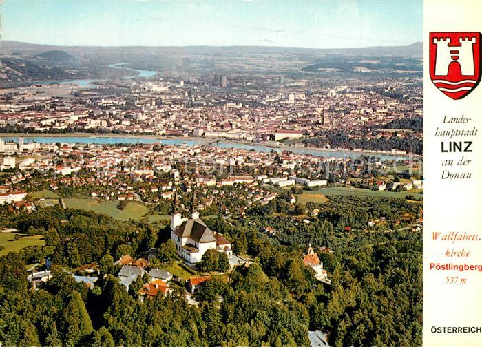 Linz Donau Wallfahrtskirche Poestlingberg Fliegeraufnahme