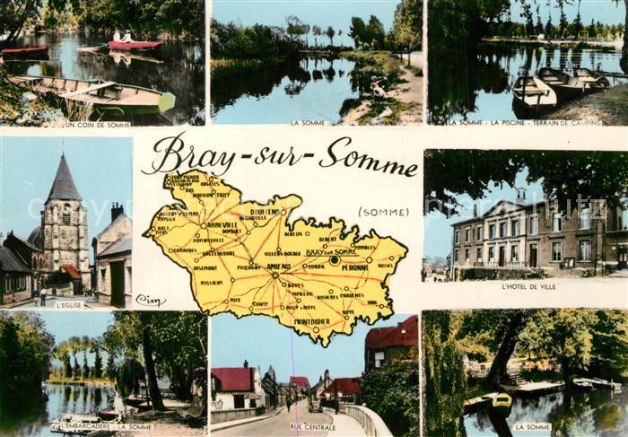 Bray-sur-Somme Bords de la Somme Piscine Camping Hotel de Ville Eglise Rue Centr