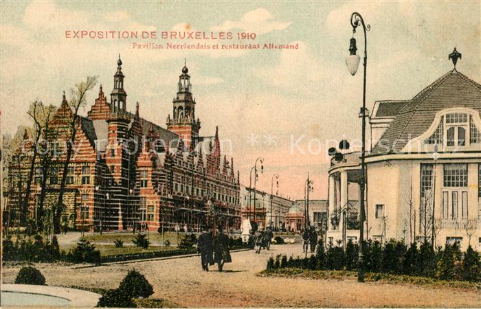 Exposition Universelle Bruxelles 1910 Pavillon Neerlandais Restaurant Allemand