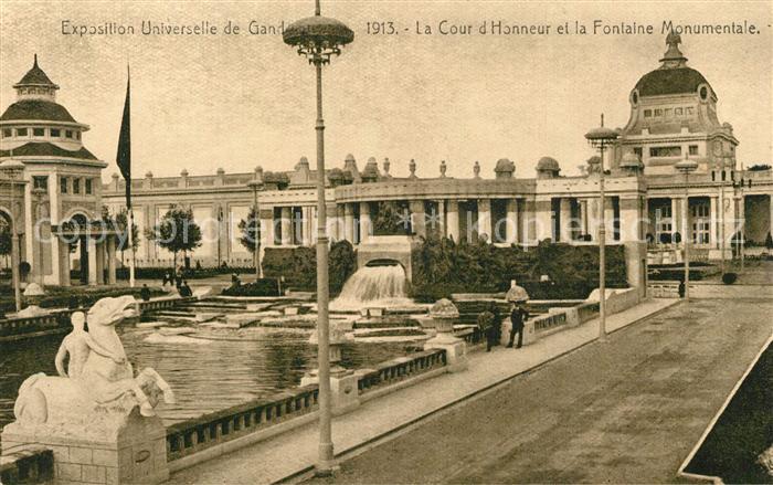 Exposition Universelle Gand 1913 Cour d Honneur Fontaine Monumentale