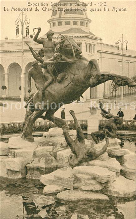 Exposition Universelle Gand 1913 Monument du Cheval Bayard Quatre Fils Aymon