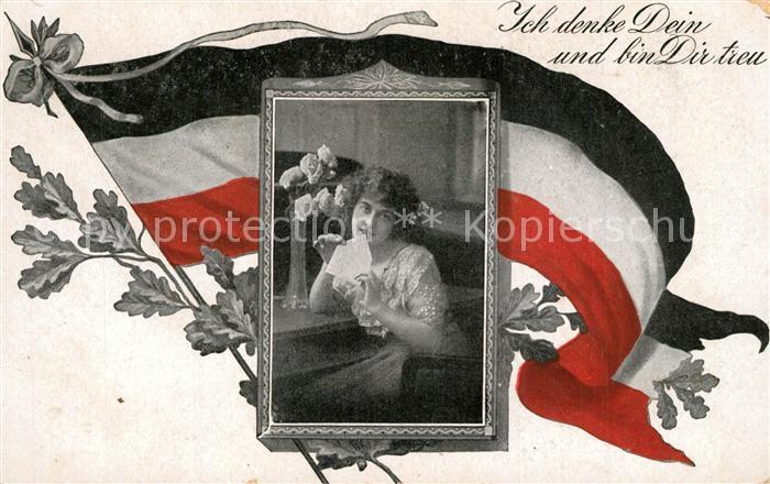 Schwarz Weiss Rot Fahne Frau Brief