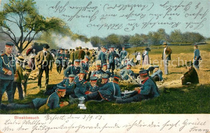 Militaria Soldatenleben Biwakbesuch